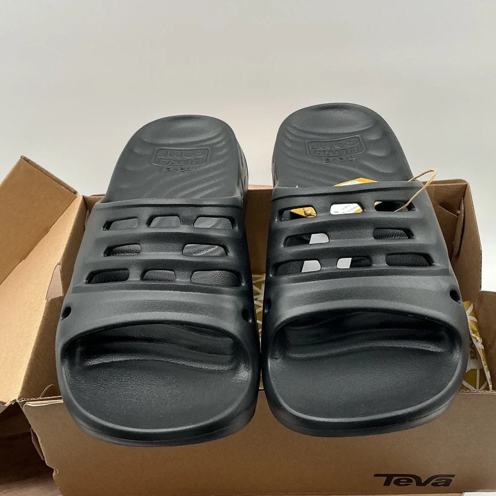 Teva Apretrail Slide Black Mens 9 Womens 11 Recovery Sandals 1165790-W